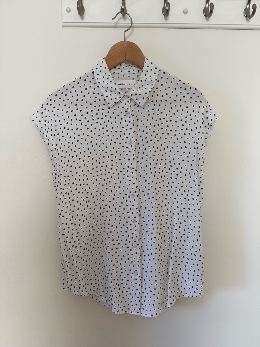 Cap Sleeve Polka Dot Blouse, size small